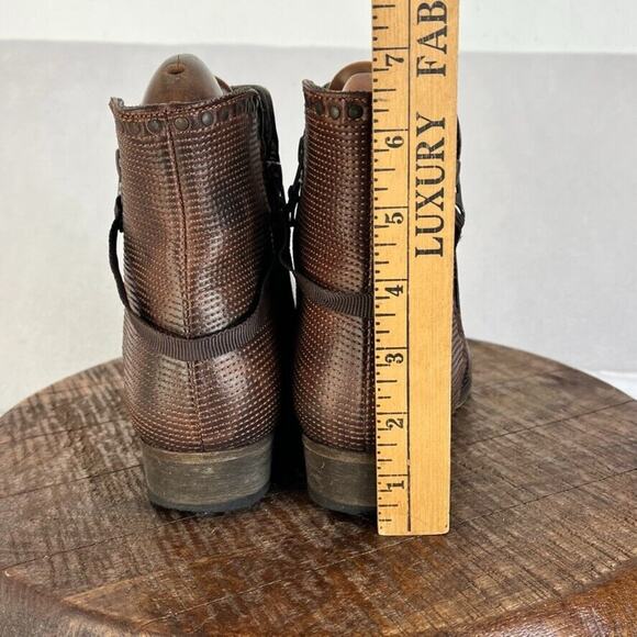 Ksubi Boots Womens Size 6 Heiffer 7 Stud Double Zip Up Brown Leather Western - Picture 7 of 14